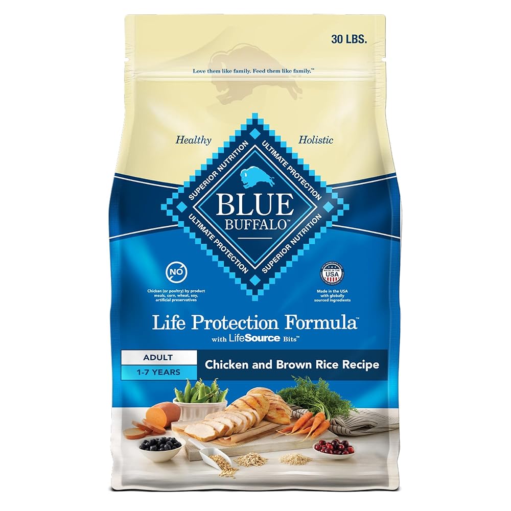 Blue Buffalo Life Safety Method Grownup Dry Canine Meals, Helps Muscle Well being, Pure Components, Rooster & Brown Rice Recipe, 30 lb Bag