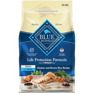 Blue Buffalo Life Safety System Senior Dry Canine Meals – Hen & Brown Rice Recipe, 30-lb. Bag, Promotes Joint Well being and Mobility with Pure Substances