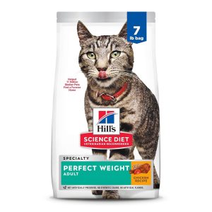 Hill’s Science Eating regimen Good Weight Grownup Cat Meals, Hen System for Weight Administration, 7 lb Bag, Appropriate for Ages 1-6