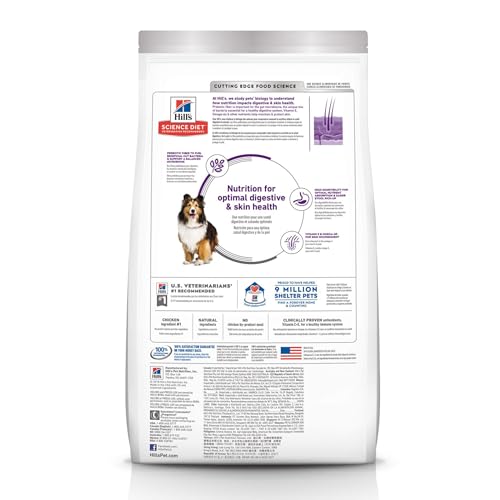 Hill's Science Eating regimen Dry Canine Meals for Adults with Delicate Abdomen & Pores and skin - Rooster Recipe, 30 lbs