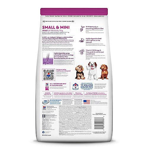 Hill's Science Food regimen Delicate Abdomen & Pores and skin Grownup Canine Meals for Small & Mini Breeds, Hen Recipe, 15 lb Bag - Help for Abdomen & Pores and skin Sensitivity, Ages 1-6