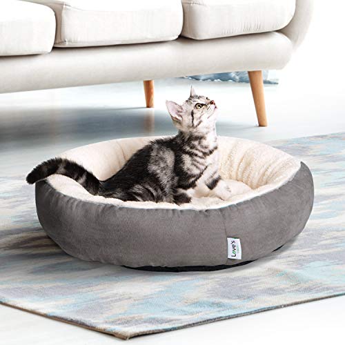 Love's Cabin Spherical Donut Pet Mattress for Cats and Small Canine - 20-Inch, Anti-Slip and Water-Resistant Base, Extremely-Gentle and Sturdy Cloth, Washable Luxurious Design