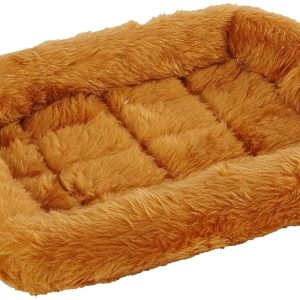 MidWest Properties for Pets Cinnamon 18-Inch Pet Mattress with Cozy Bolster | Good for Small Breeds & Suits 18-Inch Crates | Simple to Clear: Machine Washable & Dryable