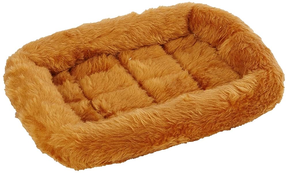 MidWest Properties for Pets Cinnamon 18-Inch Pet Mattress with Cozy Bolster | Good for Small Breeds & Suits 18-Inch Crates | Simple to Clear: Machine Washable & Dryable