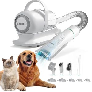 Neabot Neakasa P1 Professional Pet Grooming Set with 99% Pet Hair Vacuum Suction, Skilled Clippers and 5 Important Grooming Instruments for Canine, Cats, and Different Animals