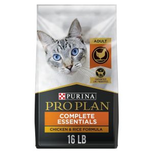 Purina Professional Plan Excessive Protein Cat Meals with Probiotics, Hen and Rice Recipe – 16 lb Bag