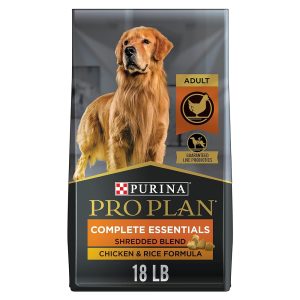 Purina Professional Plan Excessive Protein Canine Meals with Probiotics, Shredded Rooster & Rice System – 18 lb Bag