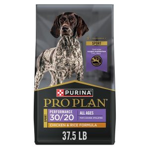 Purina Professional Plan Sport Efficiency 30/20 Hen & Rice Excessive Protein Canine Meals – 37.5 lb Bag