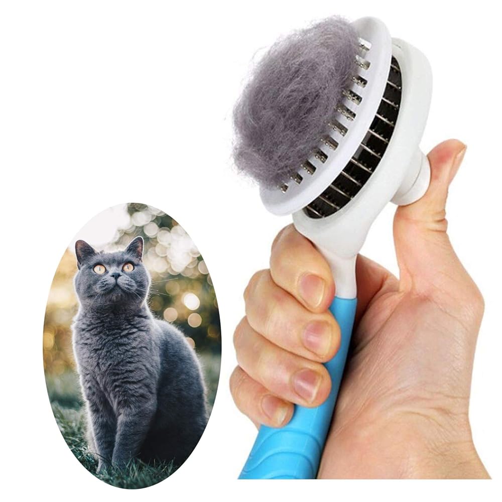 Self-Cleansing Slicker Brush for Cats and Canine – Mild Grooming Instrument for Eradicating Free Undercoat, Mats, and Tangled Hair with Therapeutic massage Characteristic