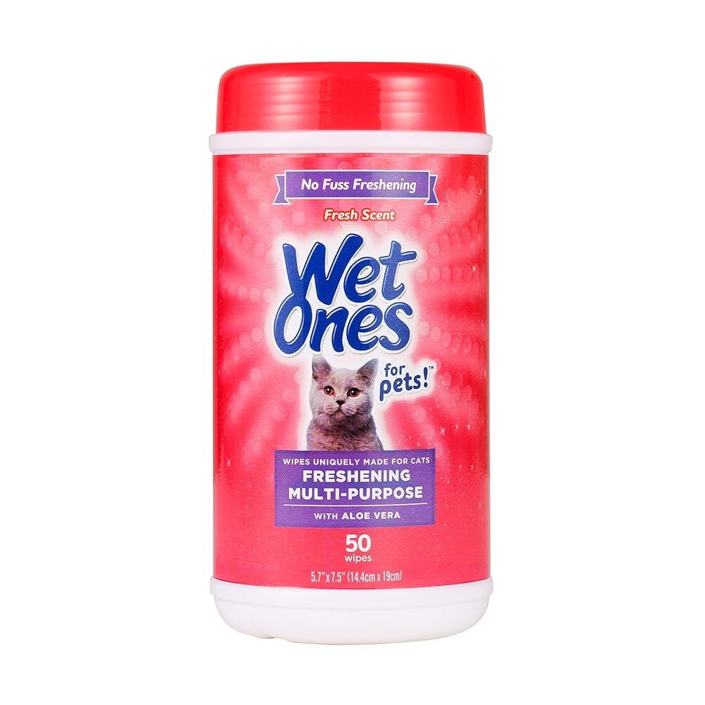 Moist Ones Cat Grooming Wipes – Aloe Vera Infused Contemporary Scent Cleansing Wipes for Secure Cat Hygiene – Efficient Cat Fur and Dander Cleaner – Excellent for Kittens and Pets